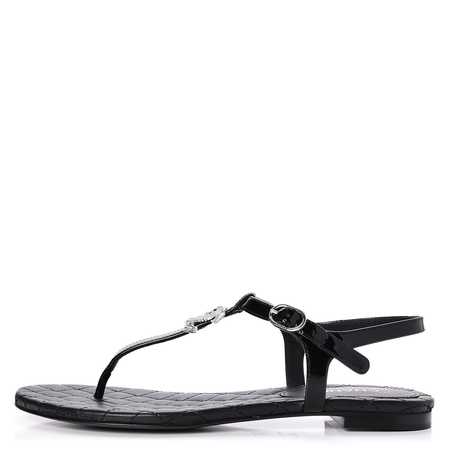 Patent CC Thong Sandals 35.5 Black