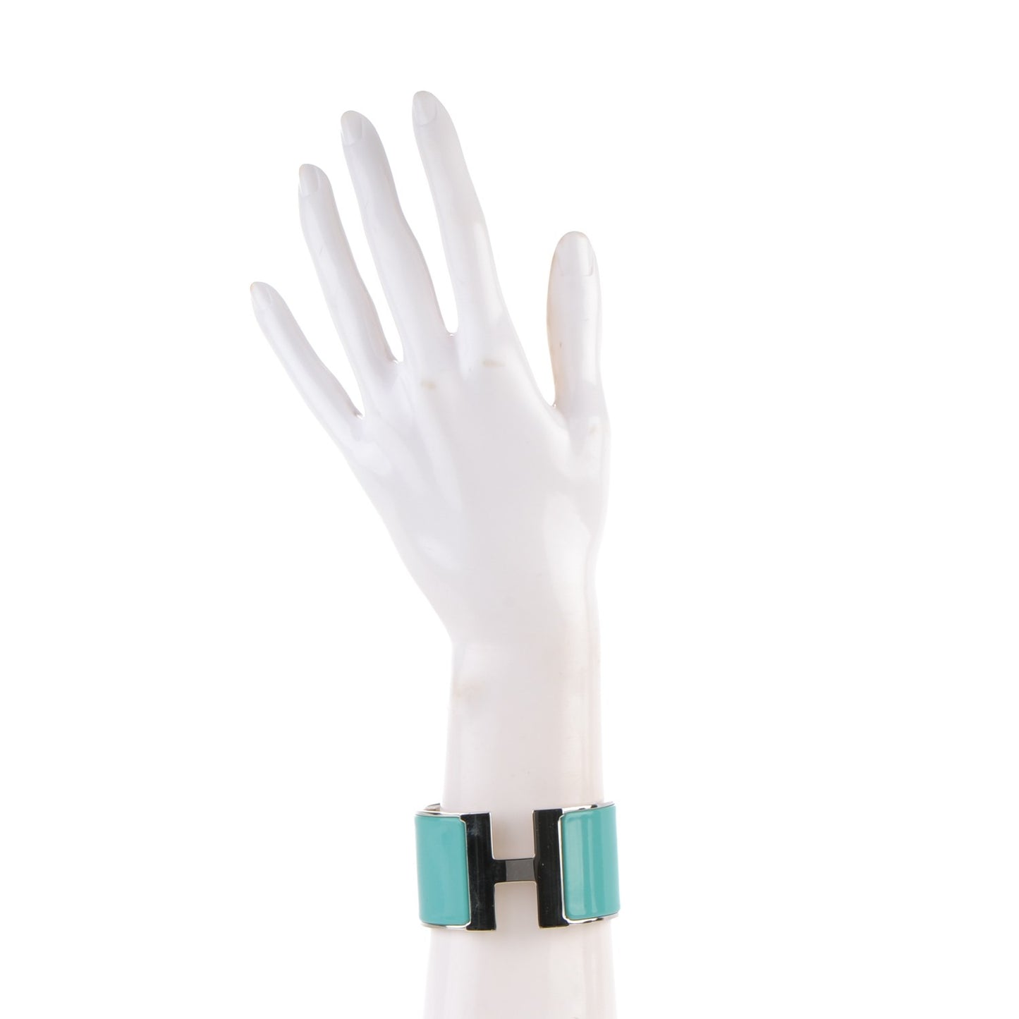 Enamel Extra Wide Clic Clac H Bracelet PM Bleu Atoll