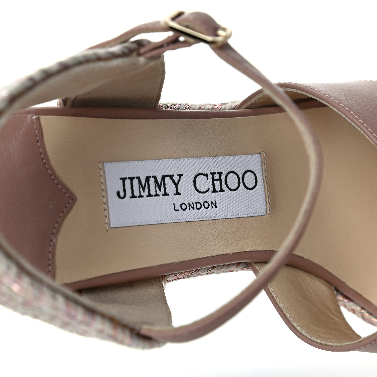 Jimmy Choo Nappa Dellena 100 Espadrille Wedges 36 Ballet Pink 6 of 8