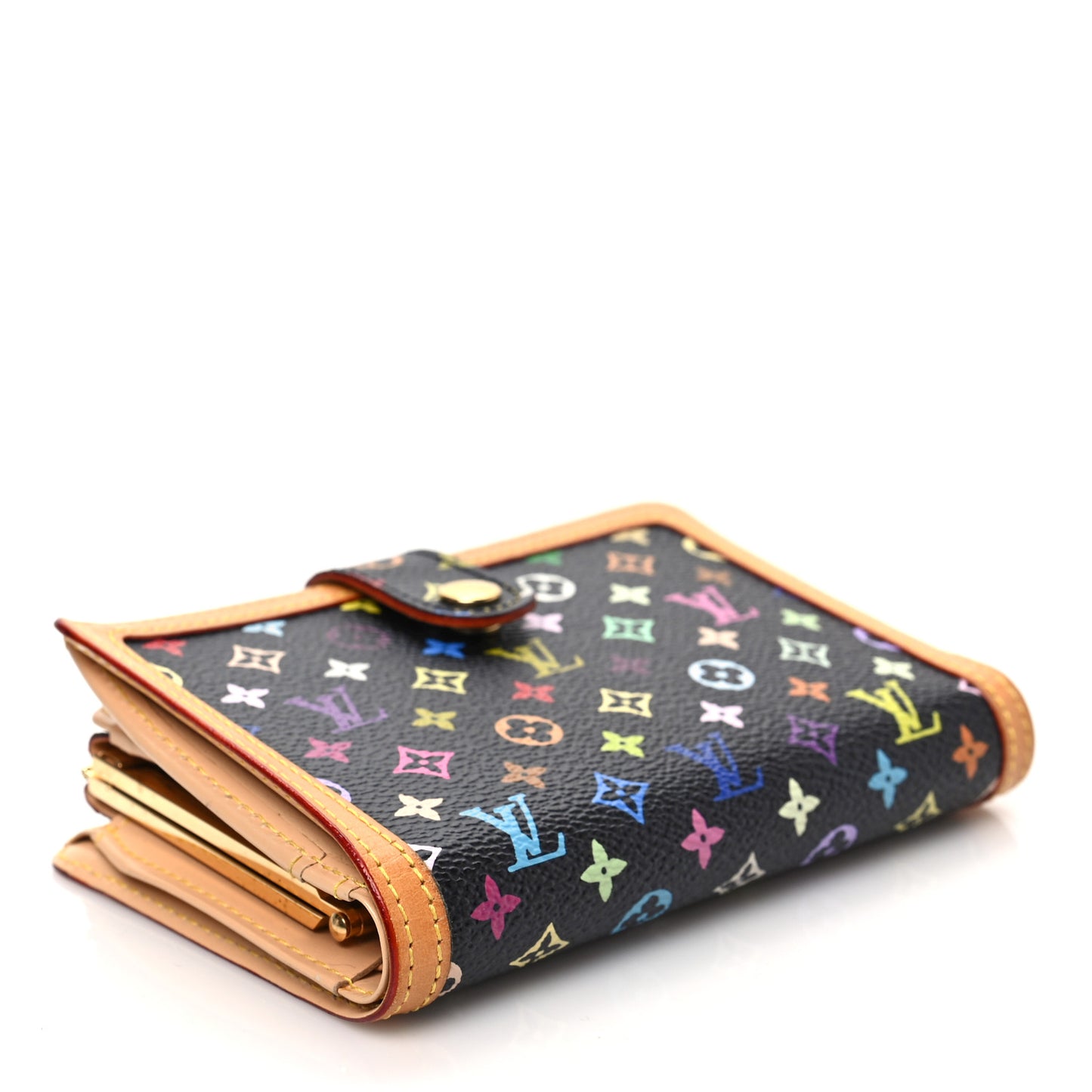 Monogram Multicolor French Purse Wallet Black