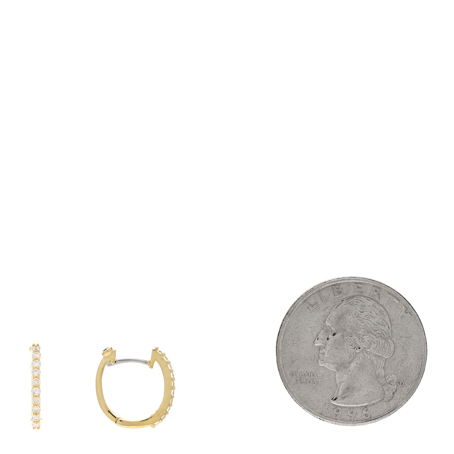 Roberto Coin 18K Yellow Gold Diamond Baby Huggie Hoop Earrings 2 of 4