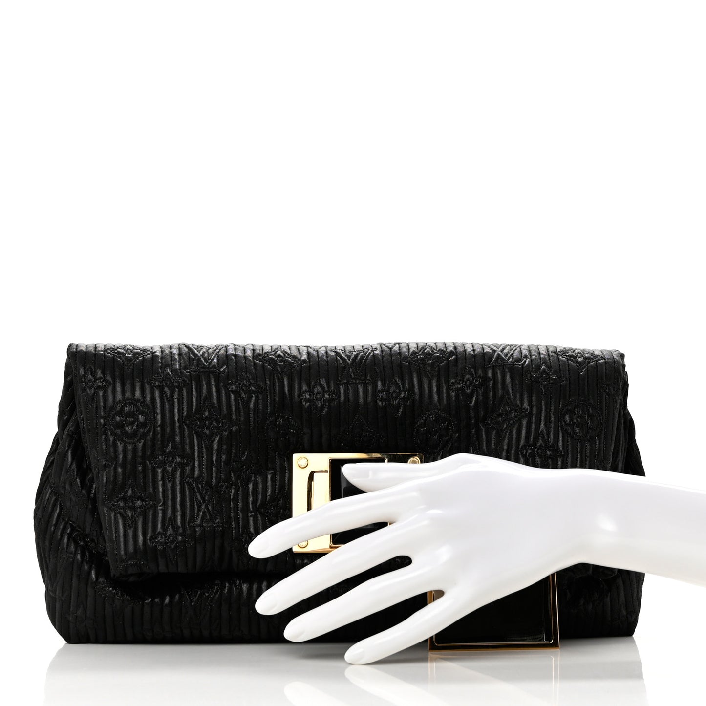 Jacquard Quilted Monogram Altair Clutch Black