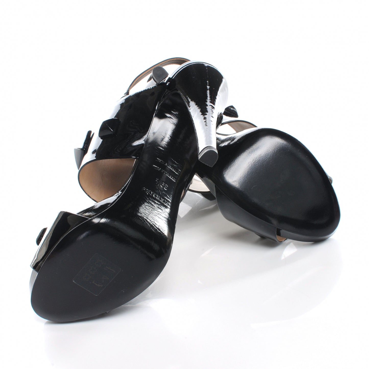 Patent Leather Stud Heels 39.5 Black