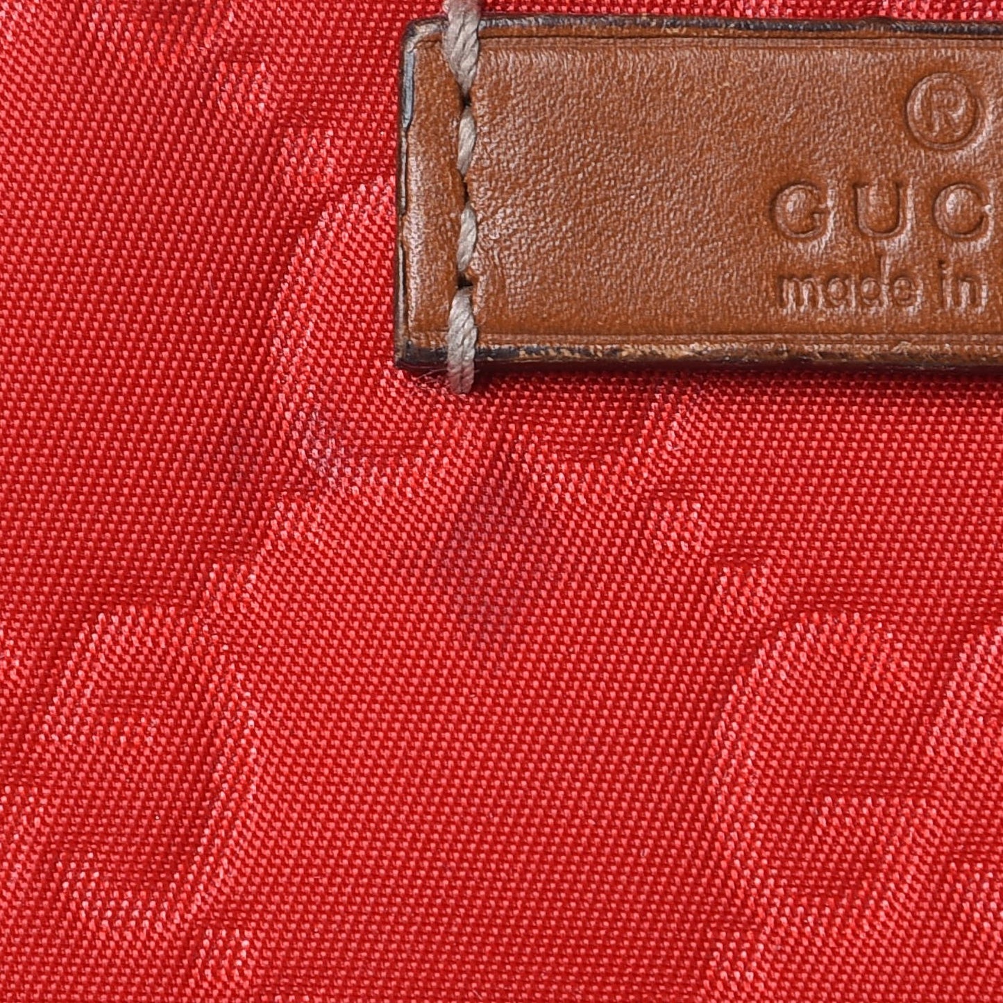 Nylon Monogram Zip Top Pouch Red