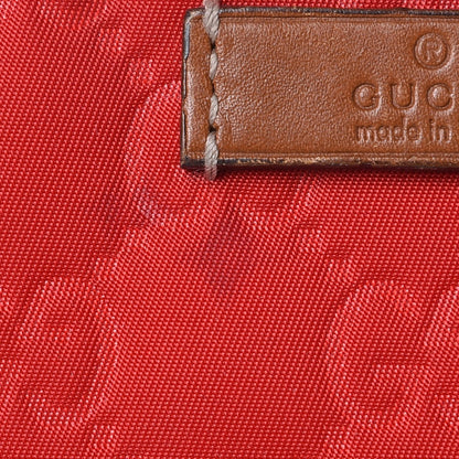 Gucci Nylon Monogram Zip Top Pouch Red 9 of 11