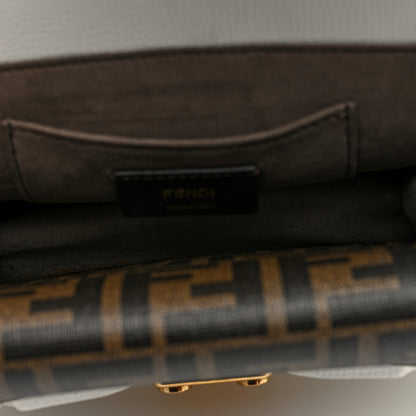 Fendi Vitello Vienna Glazed Fabric FF 1974 Monster Eyes Small Bag Bug Chain Bag Ice Tobacco Moro 5 of 10