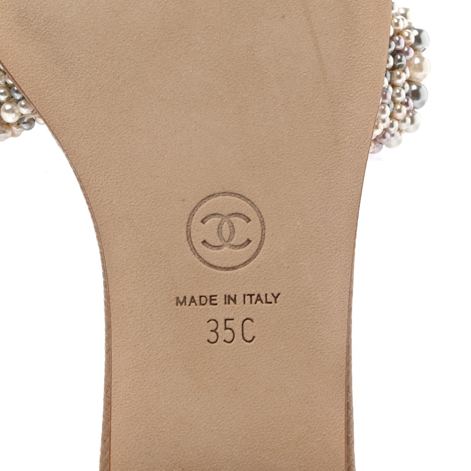 Chanel Fantasy Calfskin Pearl Cord CC Mules 35 Ivory 6 of 10