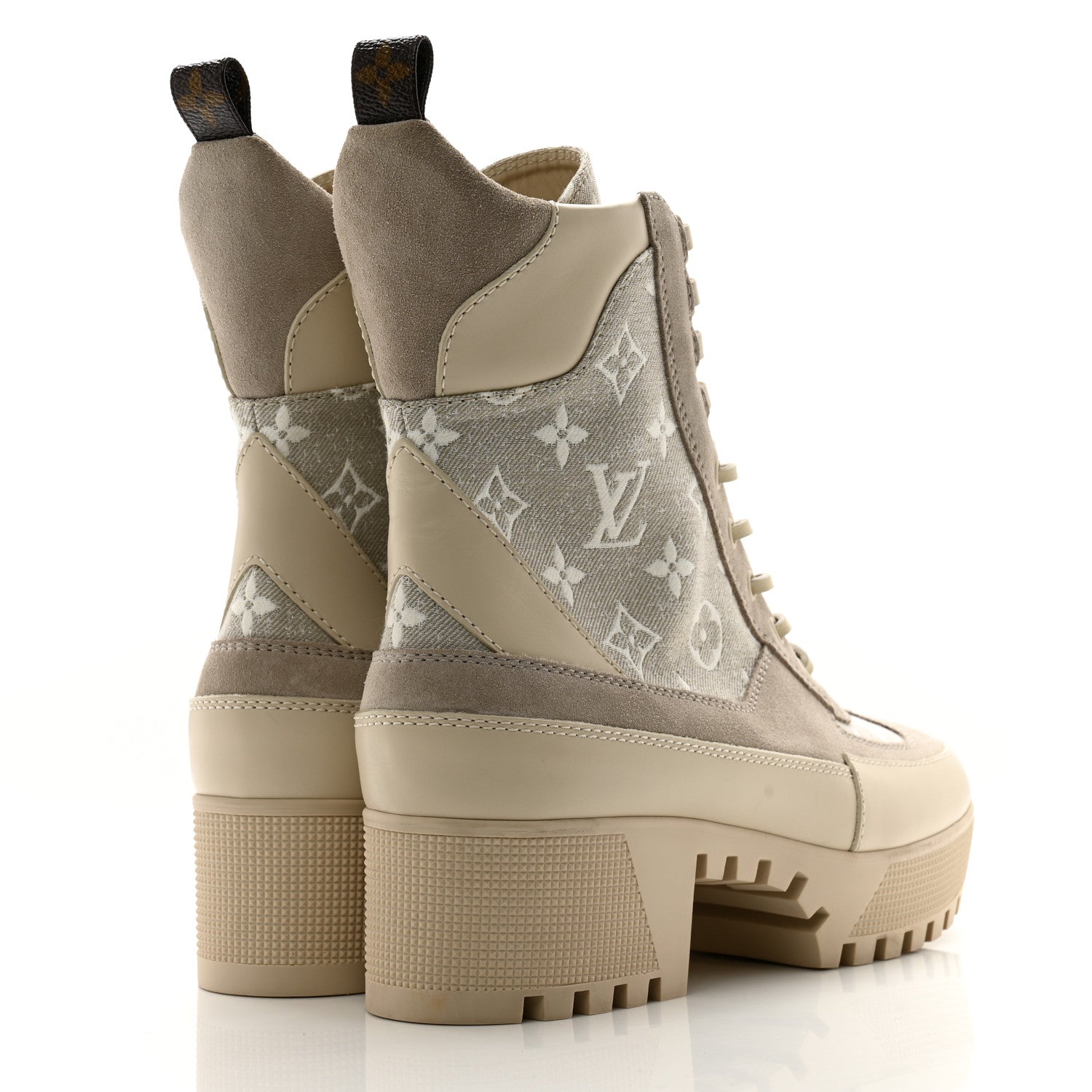 Louis Vuitton Suede Calfskin Laureate Platform Desert Boots 40 Taupe 4 of 11