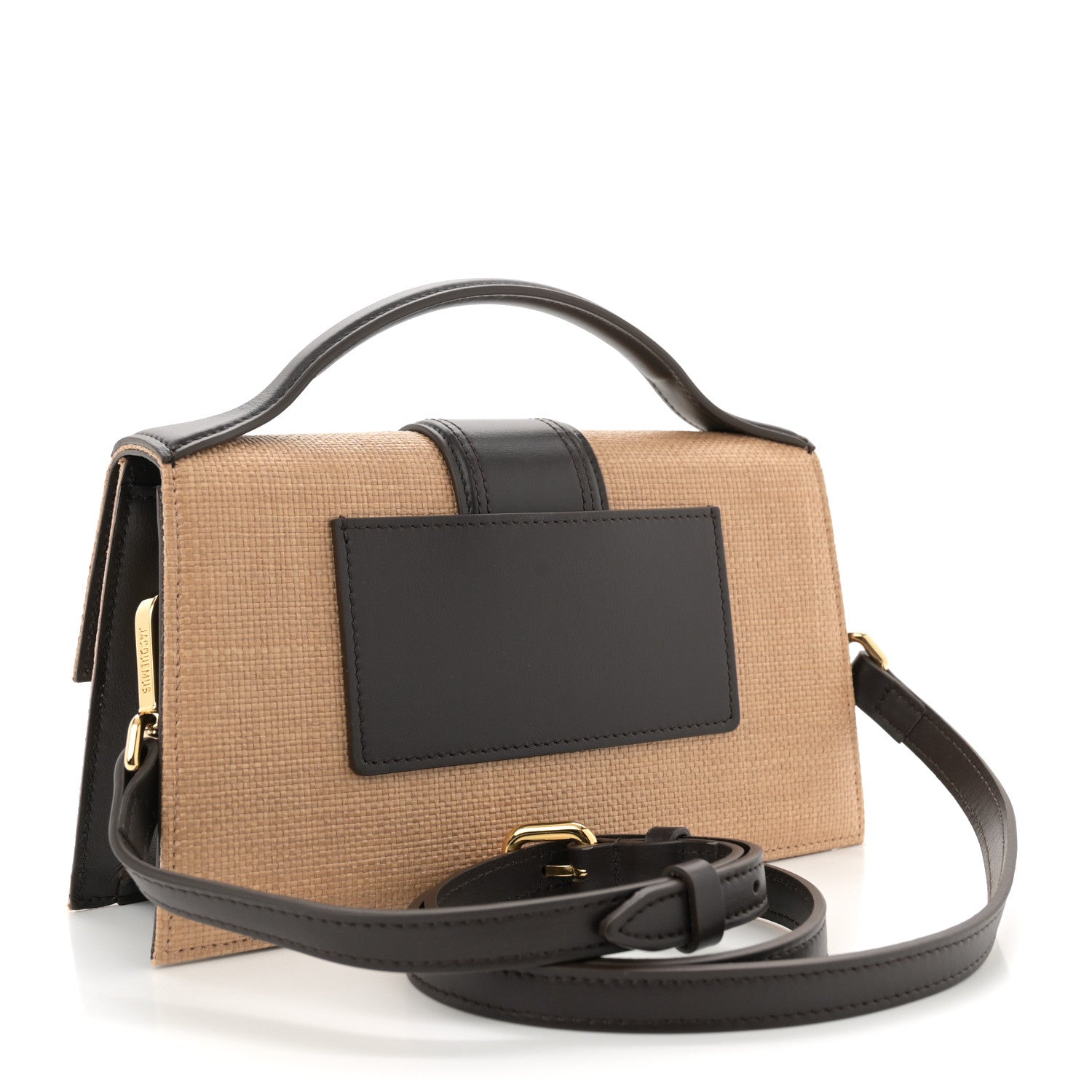 Jacquemus Raffia Smooth Calfskin Le Grand Bambino Natural Dark Brown 3 of 9