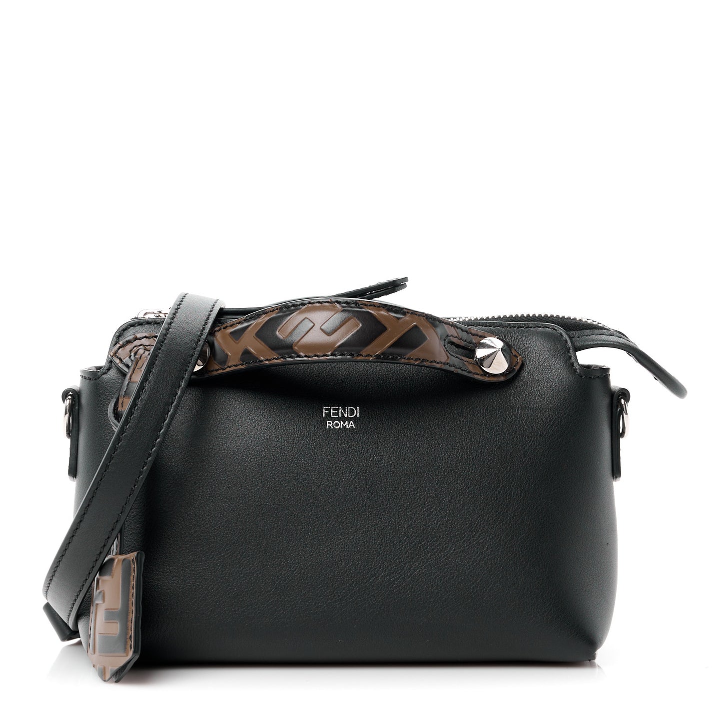 Vitello Dolce Bi-Color FF 1974 Embossed Mini By The Way Boston Bag Black Maya