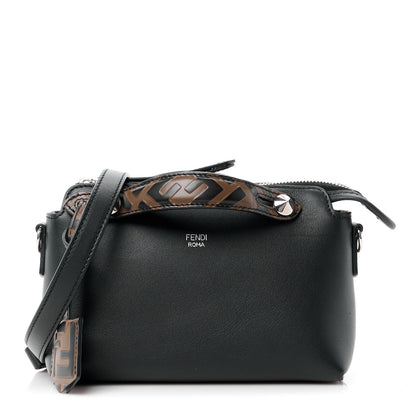 Fendi Vitello Dolce Bi-Color FF 1974 Embossed Mini By The Way Boston Bag Black Maya 1 of 13