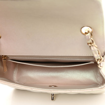 Chanel Iridescent Lambskin Quilted Mini Rectangular Flap Ivory 5 of 12