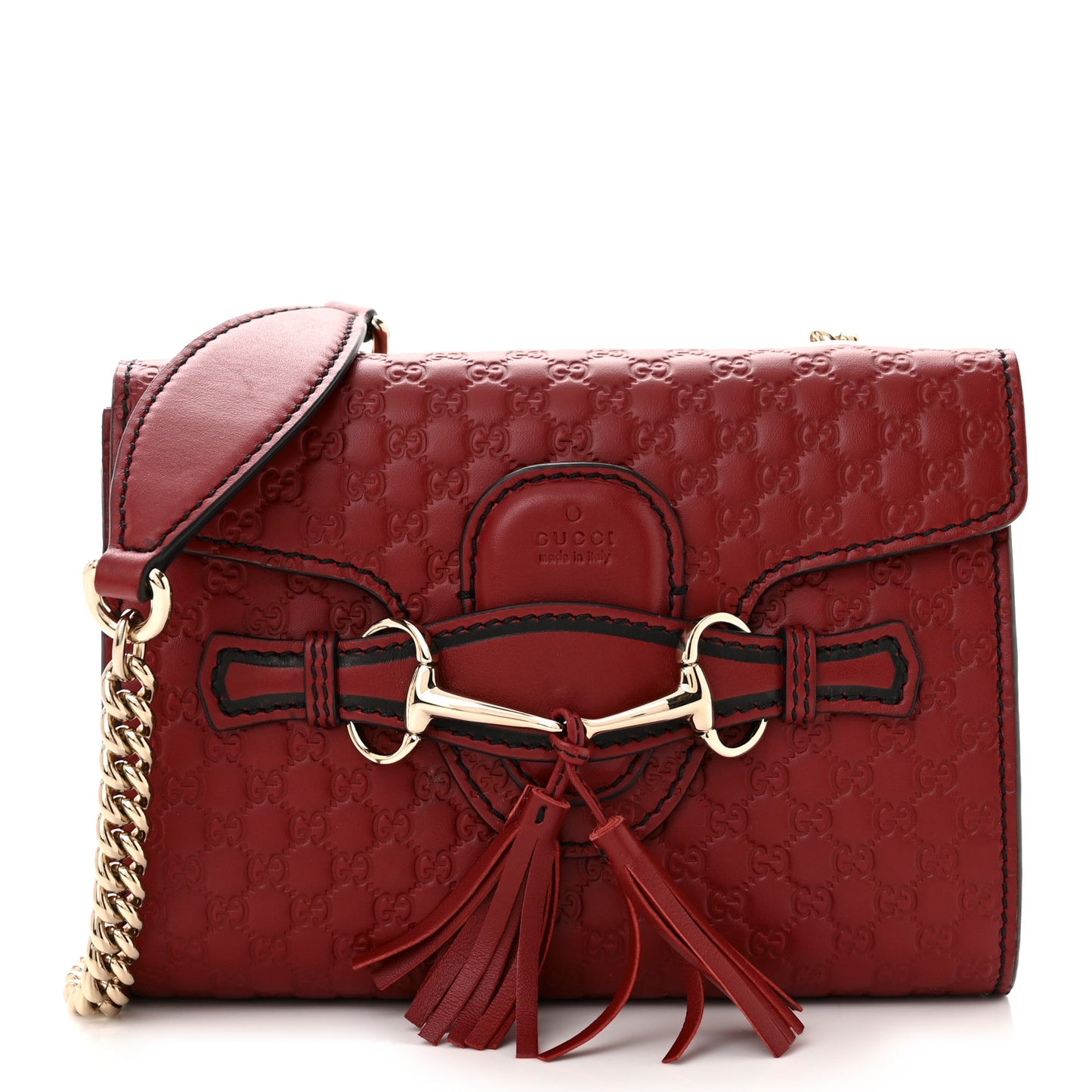 Soft Microguccissima Mini Emily Chain Shoulder Bag Rosso