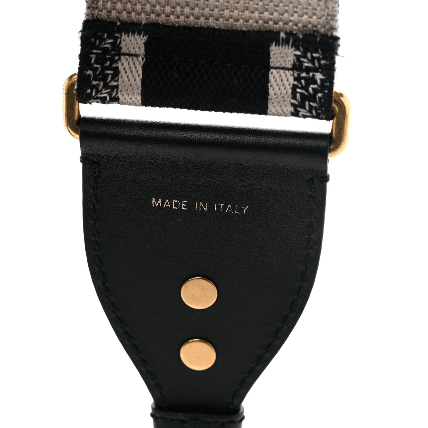 Christian Dior Canvas Embroidered Shoulder Strap Black 3 of 5