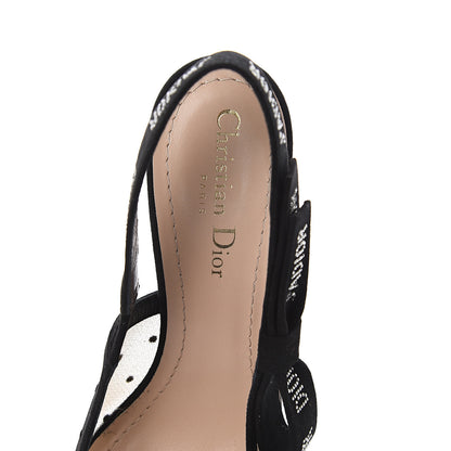 Christian Dior Mesh Plumetis Crystal Suede J'Adior Slingback 65mm Pumps 37.5 Nude Black 6 of 7