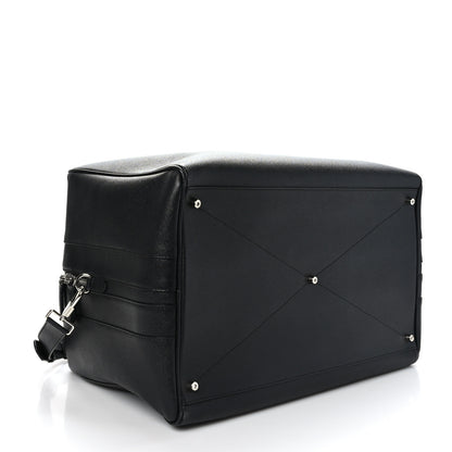 Burberry Calfskin Embossed Bowling Bag Black 3 of 9