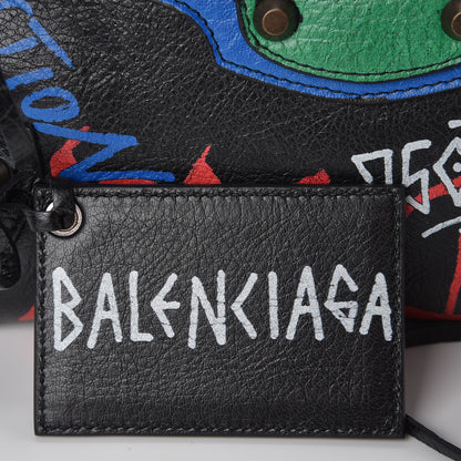Balenciaga Agneau Graffiti All Over Classic Hardware S City Black Vert Rouge 9 of 9