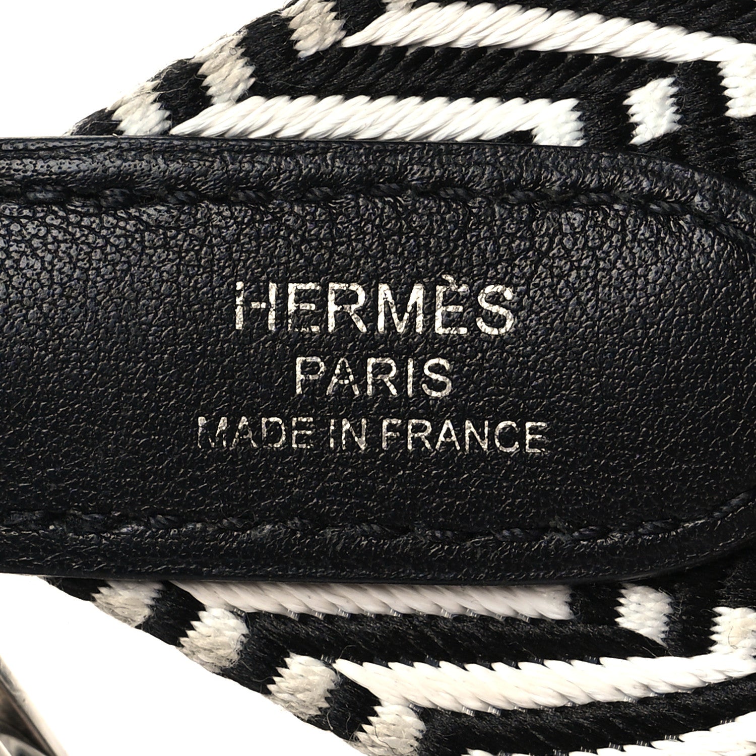 Hermes Toile Swift 50mm Sangle Cavale Shoulder Strap Black Ecru 4 of 5