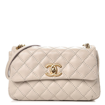 Chanel Calfskin Quilted Retro Chain Flap Beige 1 of 9