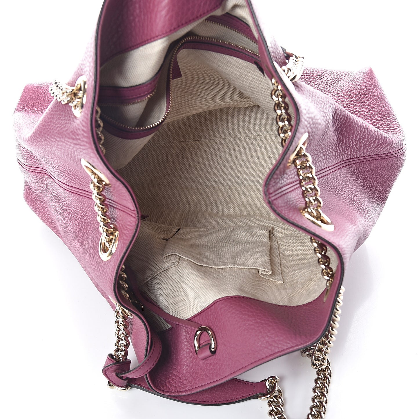 Pebbled Calfskin Medium Soho Chain Shoulder Bag Peonia Flower