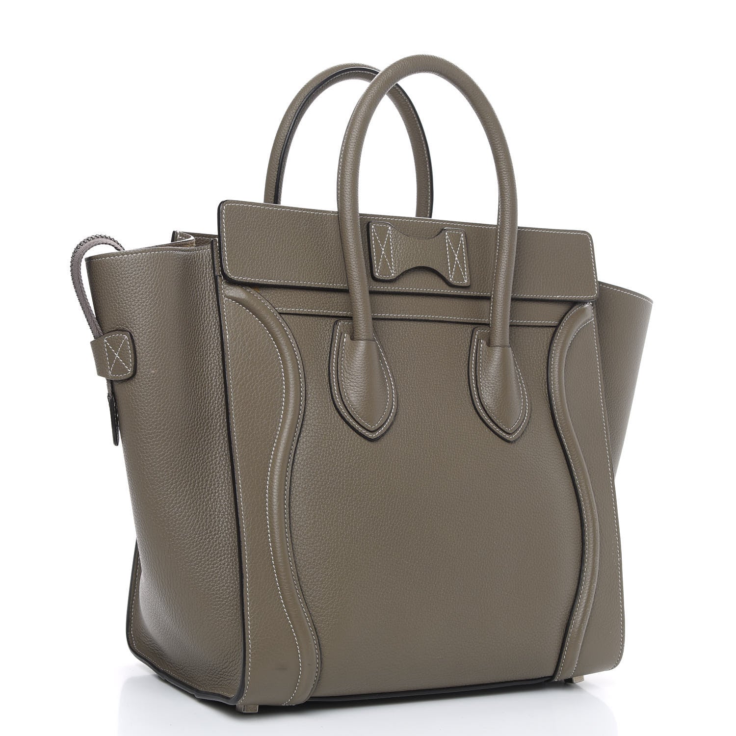 Celine Drummed Calfskin Mini Luggage Souris 3 of 15