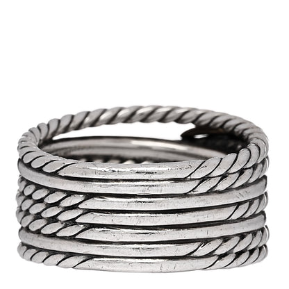 David Yurman Sterling Silver 18K Yellow Gold Double X Crossover Ring 57 8 3 of 4
