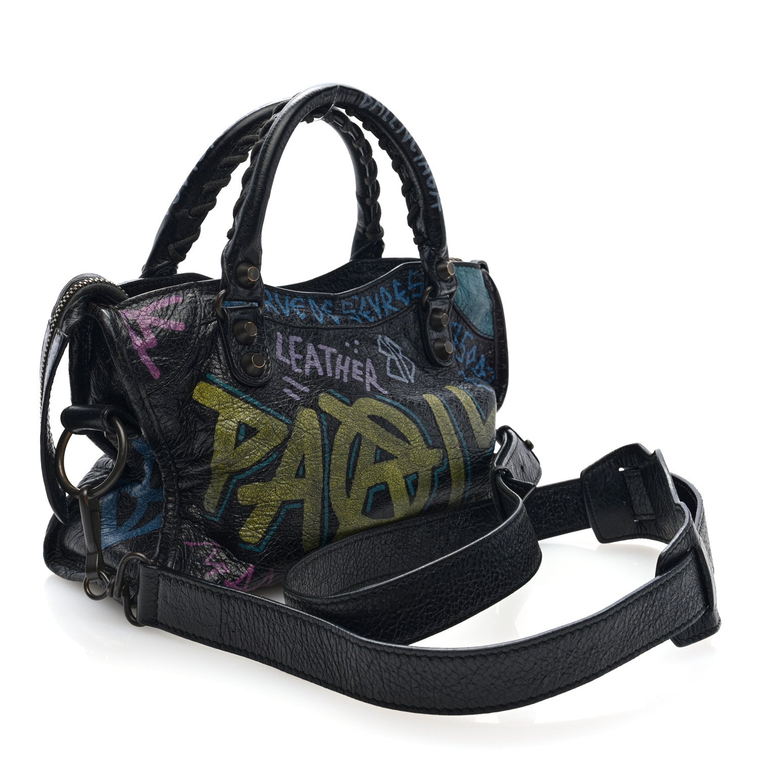 Balenciaga Agneau Arena Graffiti All Over Classic Hardware Mini City Black Multicolor 4 of 10