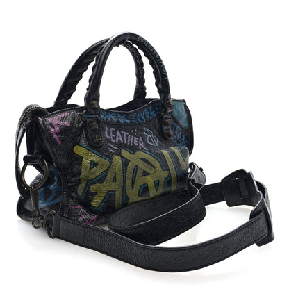 Balenciaga Agneau Arena Graffiti All Over Classic Hardware Mini City Black Multicolor 4 of 10