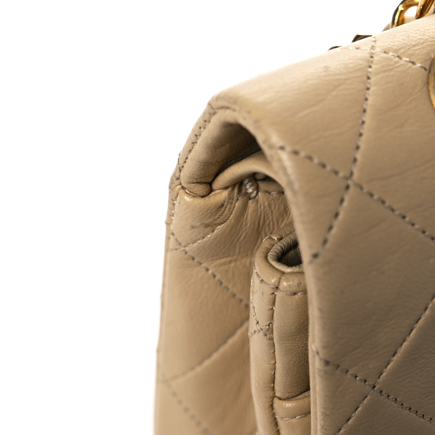 Chanel Lambskin Quilted Medium Double Flap Beige 19 of 24