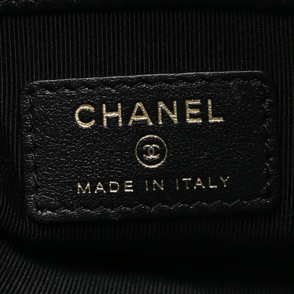 Chanel Terry Cloth Quilted Medium Cosmetic Case Black 7 of 9