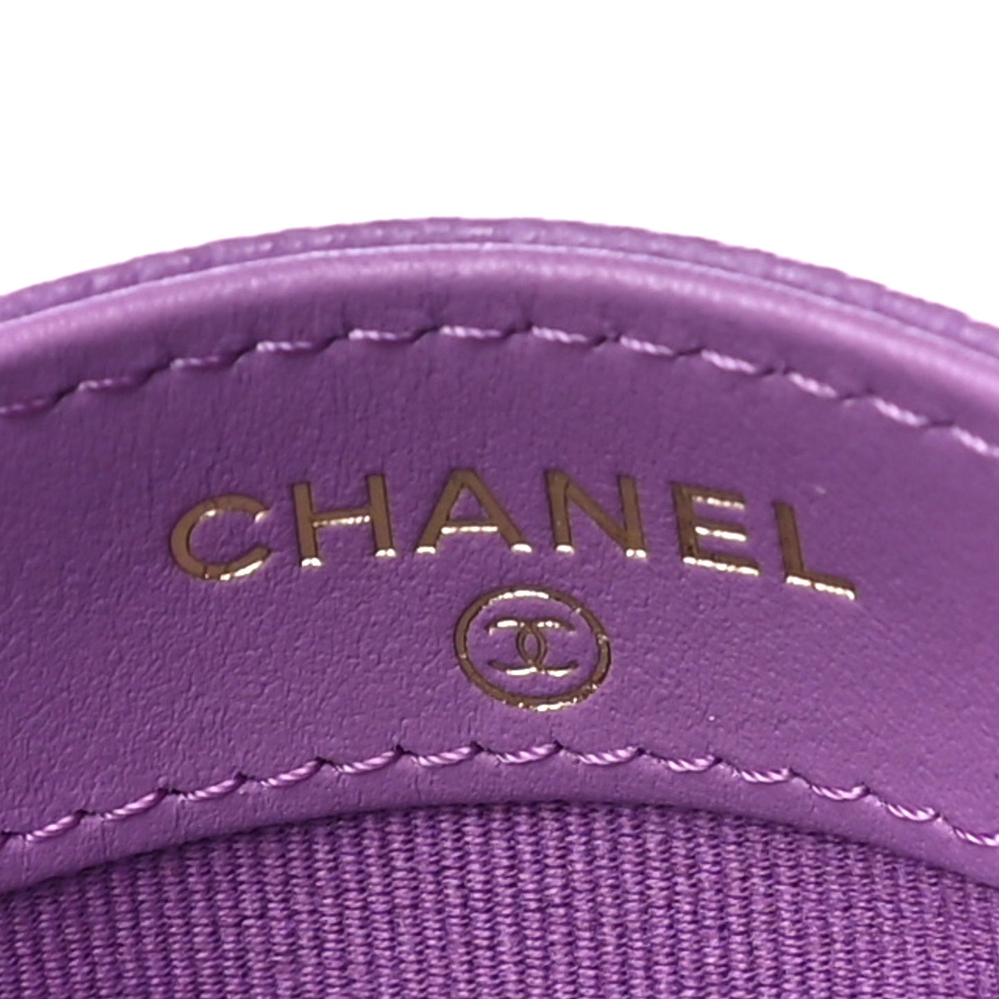 Caviar Quilted Card Holder Purple