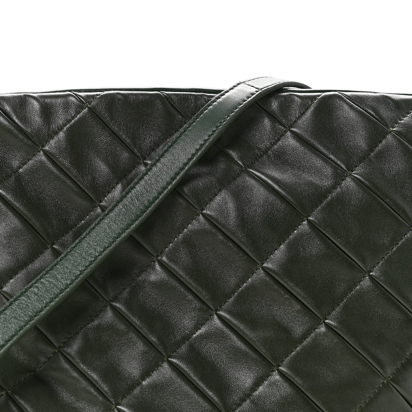 Calfskin Quilted Flamenco Knot Clutch Verde