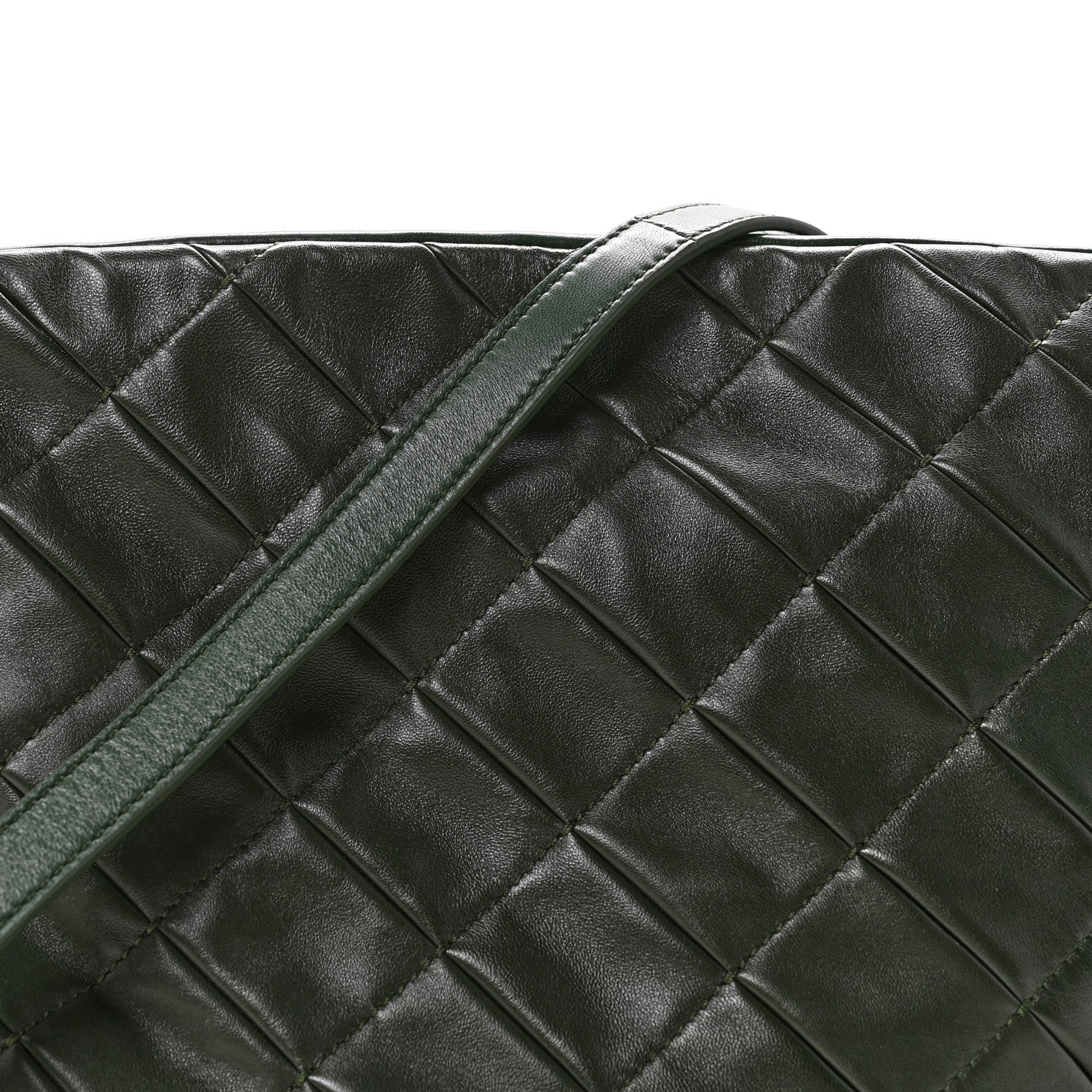 Loewe Calfskin Quilted Flamenco Knot Clutch Verde 8 of 11