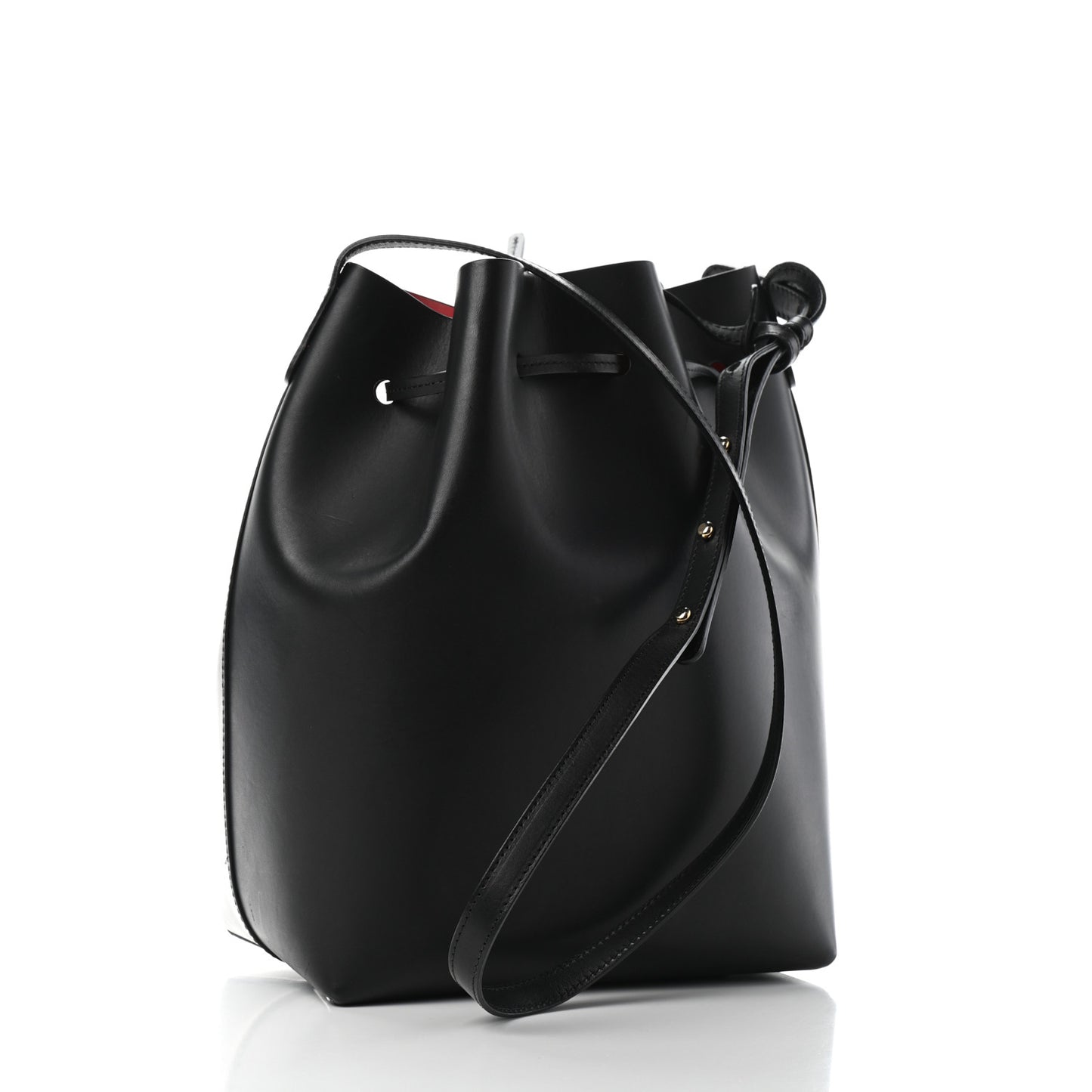 Vegetable Tanned Calfskin Bucket Bag Black Flamma