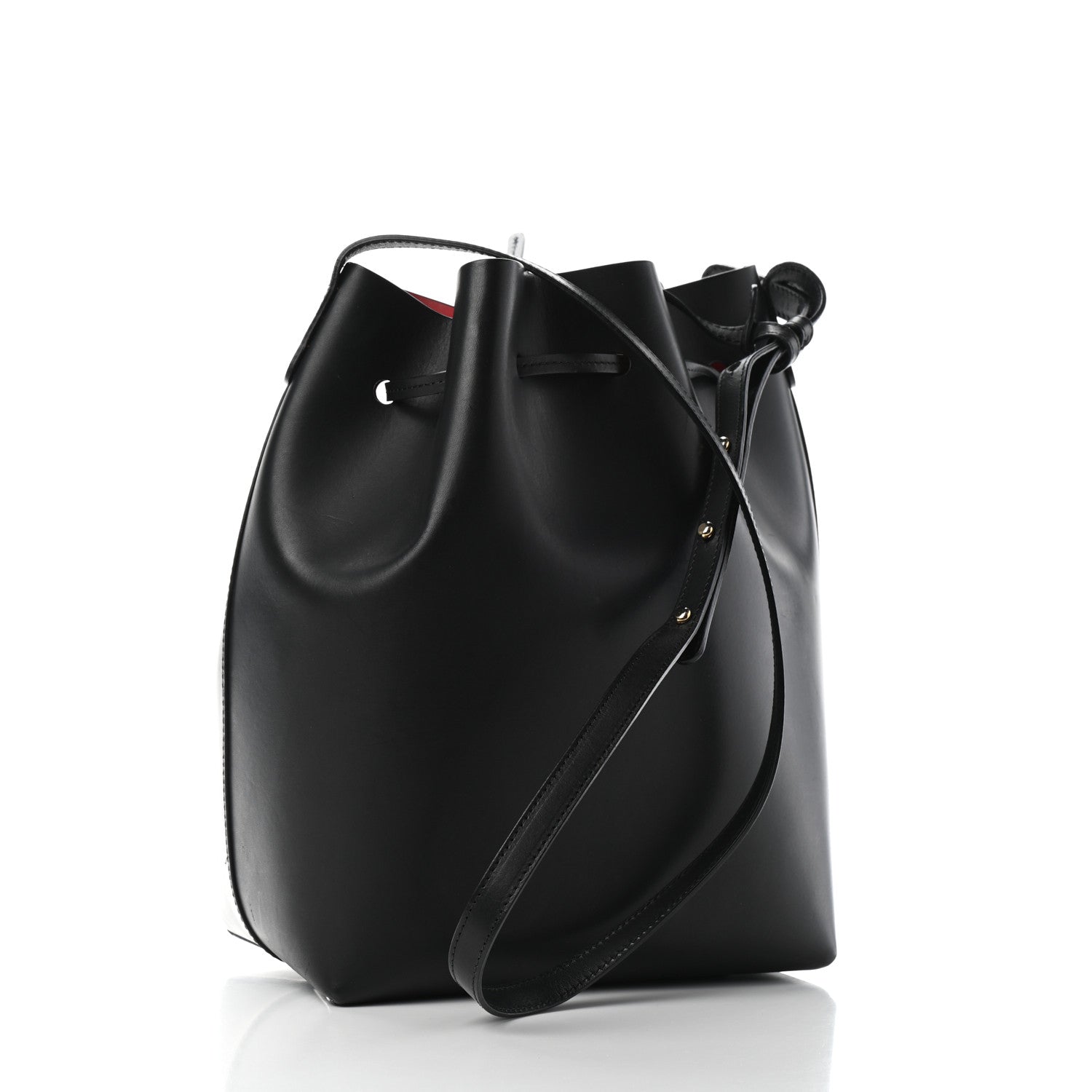 Mansur Gavriel Vegetable Tanned Calfskin Bucket Bag Black Flamma 4 of 11
