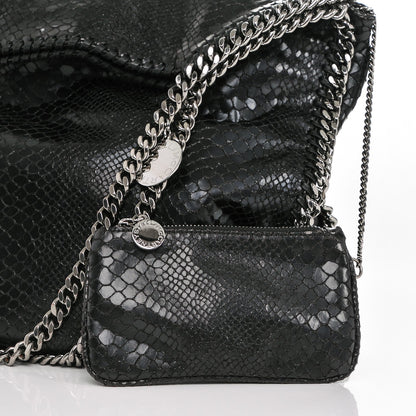 Stella McCartney Metallic Faux Snakeskin Big Falabella Black 5 of 7