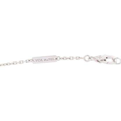 Van Cleef & Arpels 18K White Gold Guilloche Vintage Alhambra Pendant Necklace 5 of 6