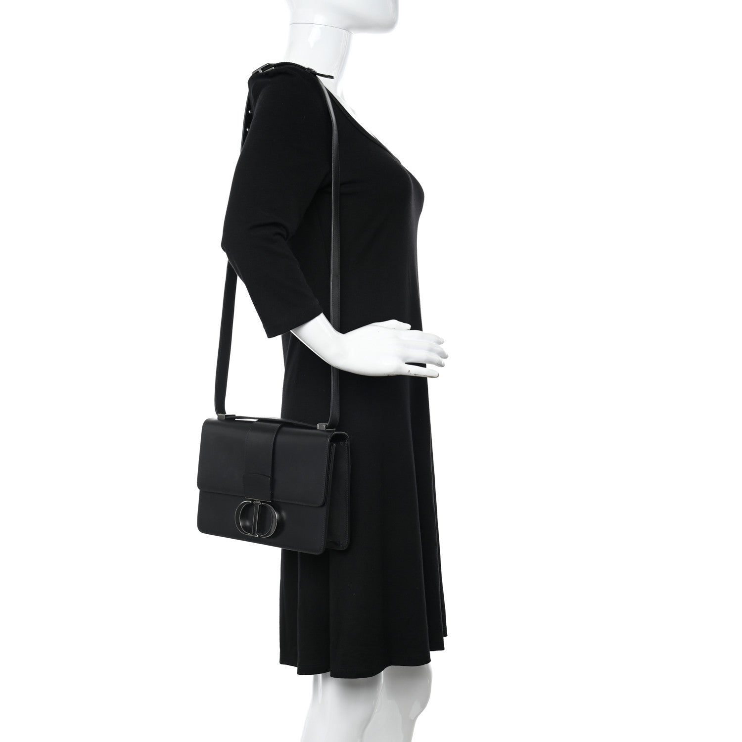 Christian Dior Smooth Calfskin 30 Montaigne Flap Bag Black 2 of 10