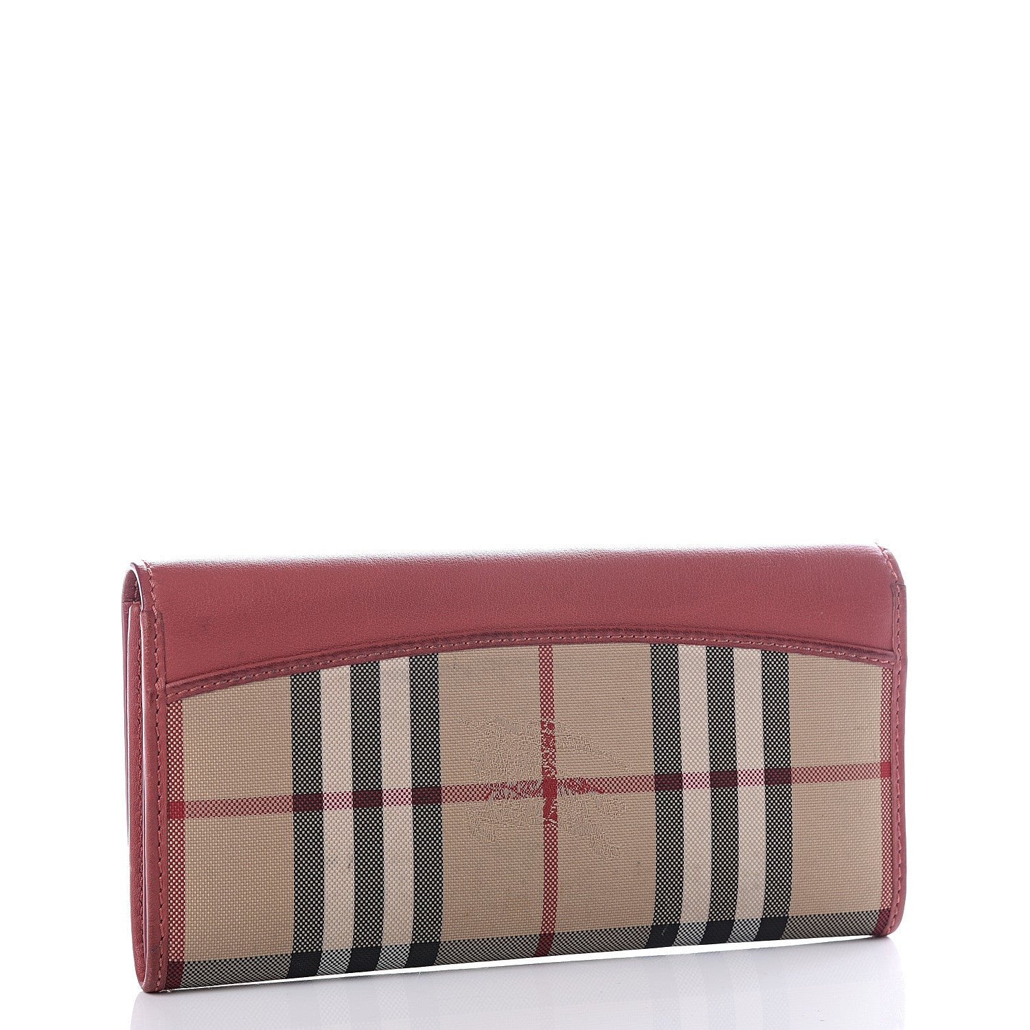 Burberry Calfskin Horseferry Check Porter Continental Wallet Copper Pink 2 of 8