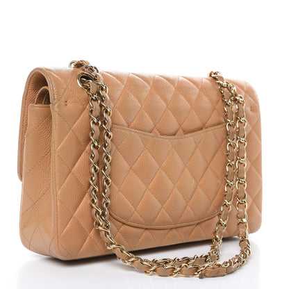 Chanel Caviar Quilted Medium Double Flap Beige 3 of 21