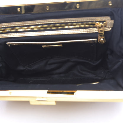Miu Miu Metallic Nappa Matelasse Clutch Gold 5 of 12