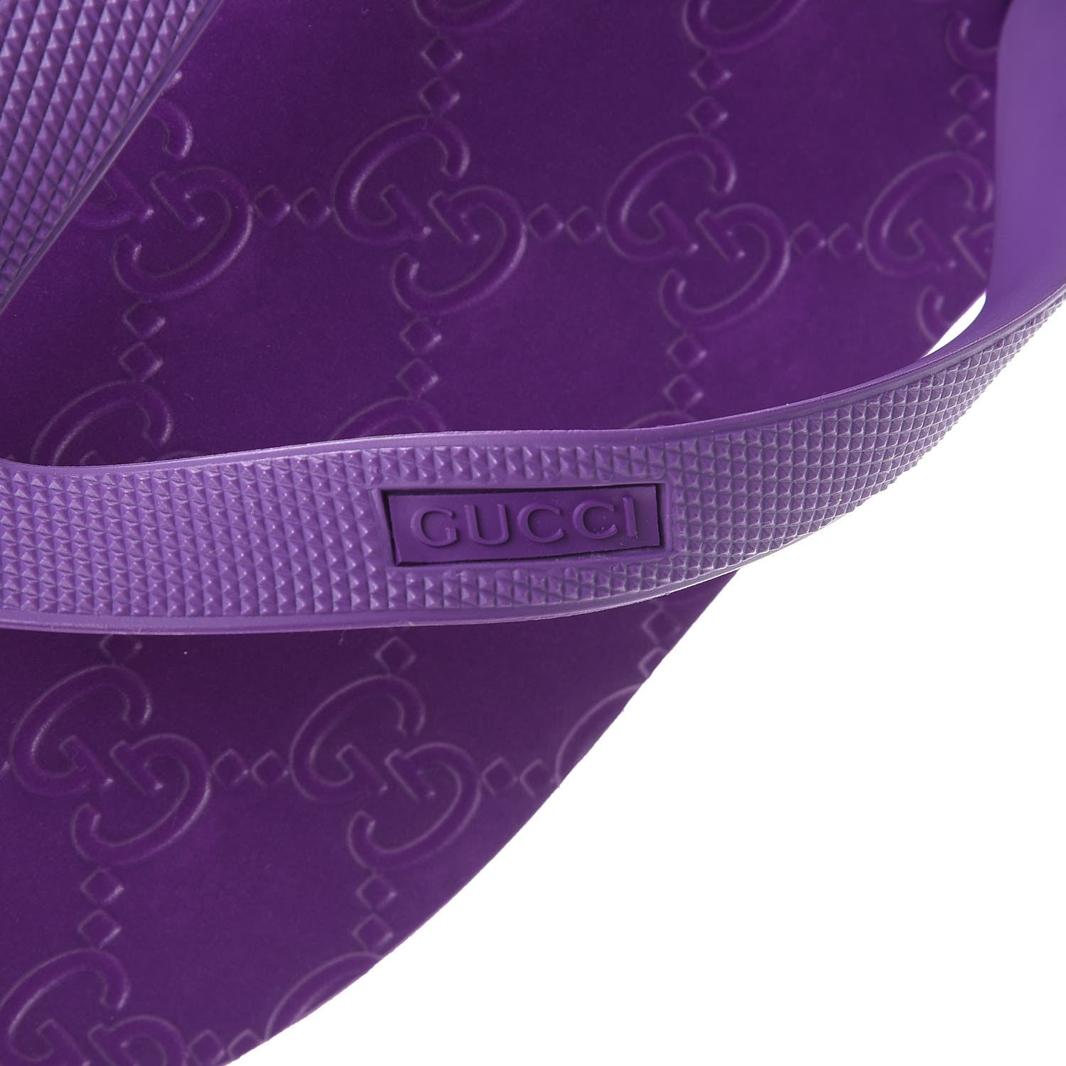 Gucci Rubber Guccissima Bedlam Thong Sandals 37 Purple 7 of 10