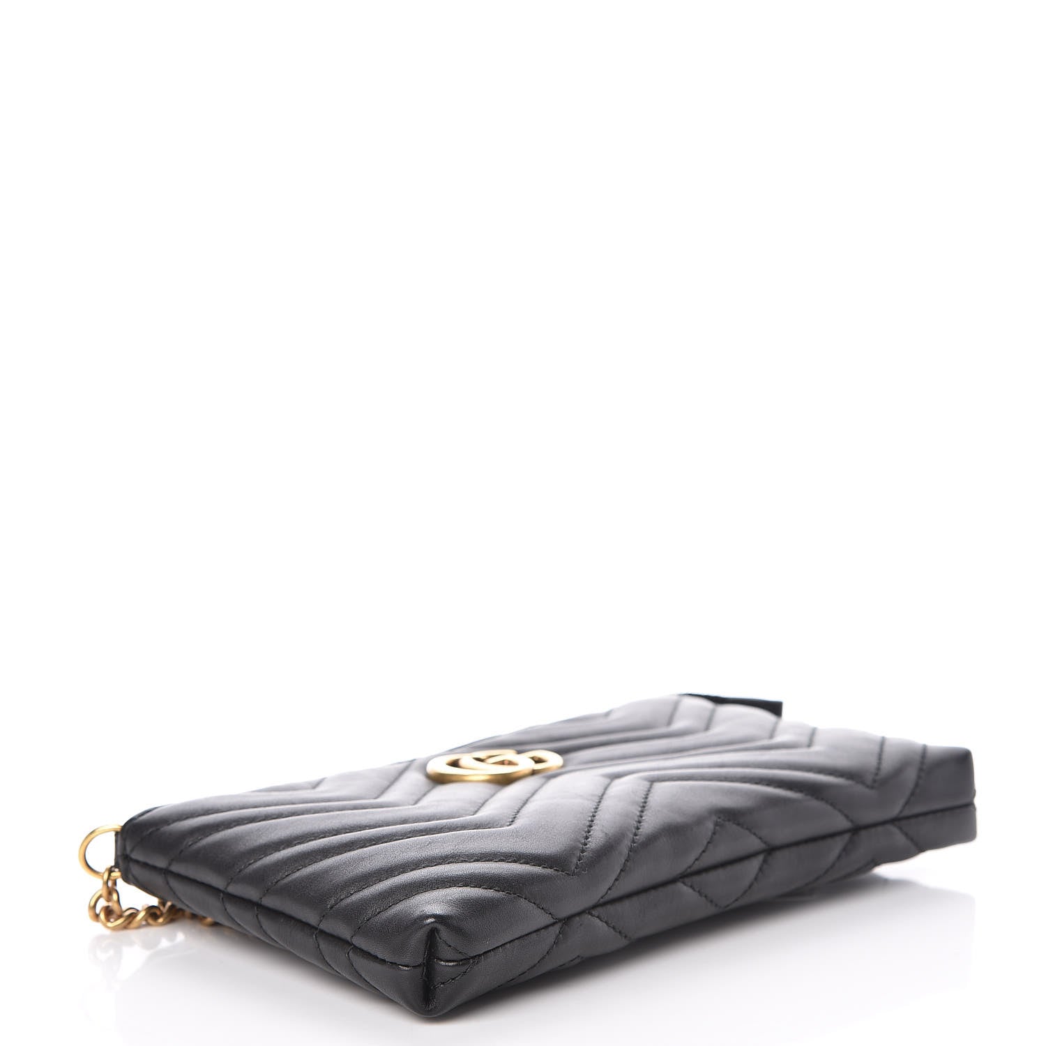 Gucci Calfskin Matelasse Mini GG Marmont Chain Bag Black 4 of 10