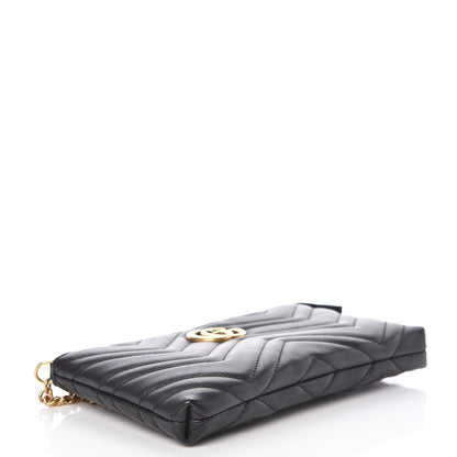 Gucci Calfskin Matelasse Mini GG Marmont Chain Bag Black 4 of 10