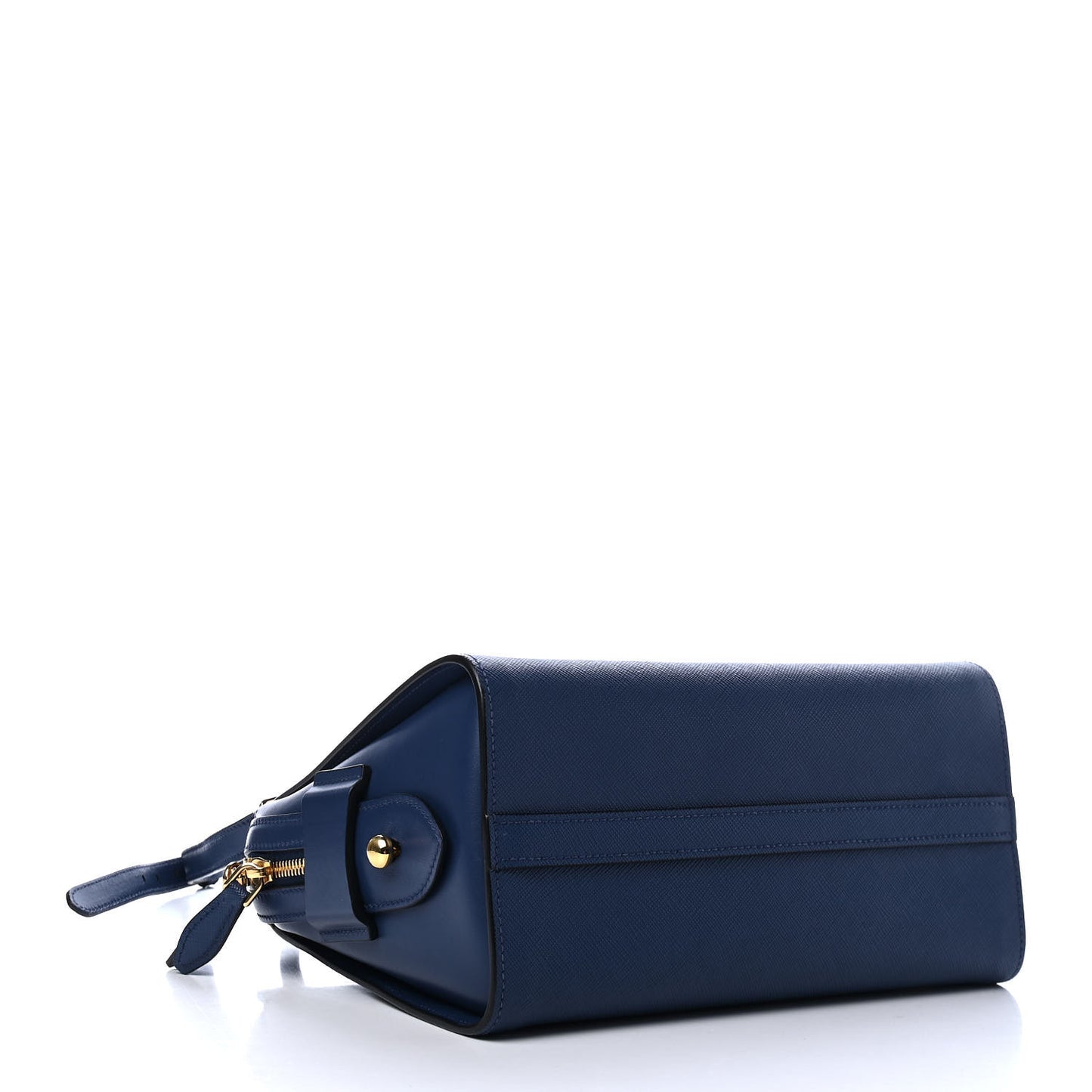 Saffiano Soft Calfskin Double Handle Satchel Bluette