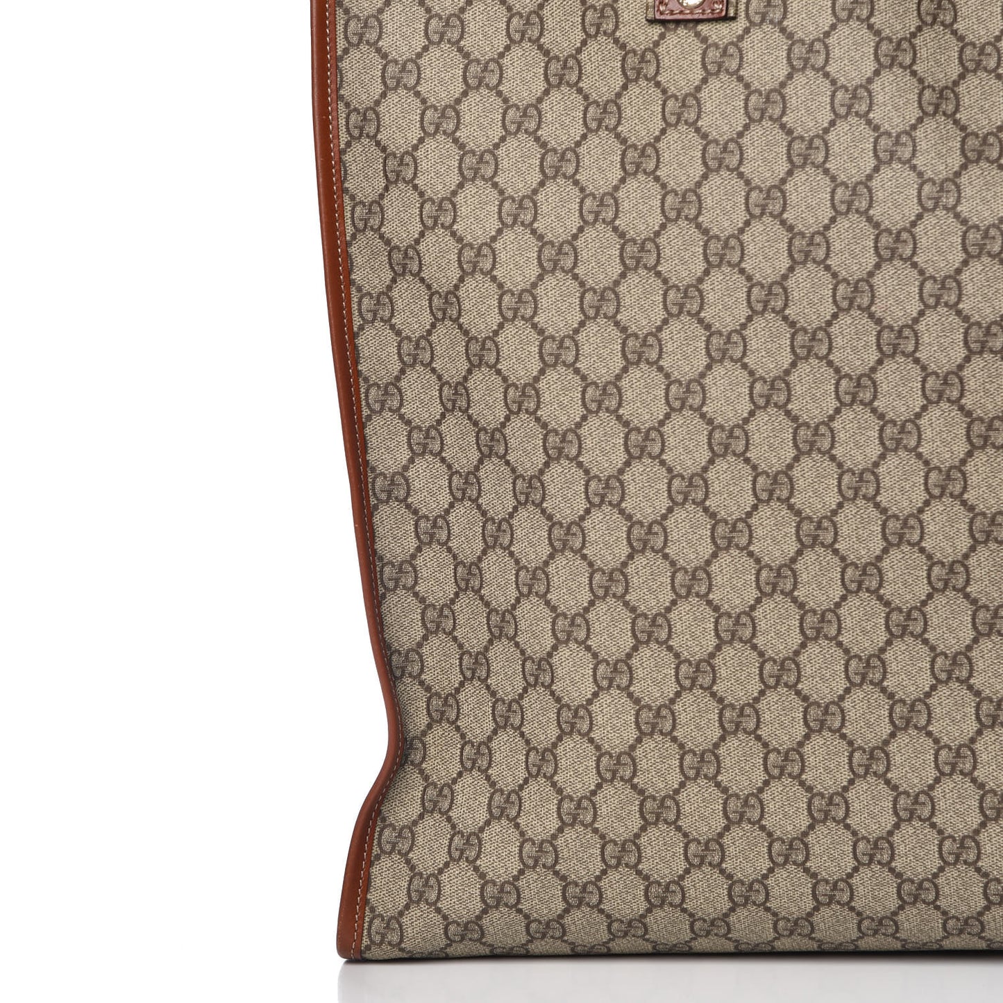 GG Plus Monogram Large Signature Web Loop Tote Brown