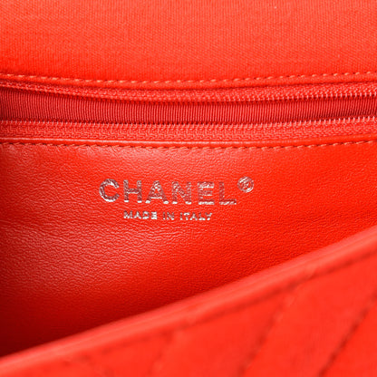 Chanel Jersey Chevron Quilted Medium Single Flap Red 8 of 10