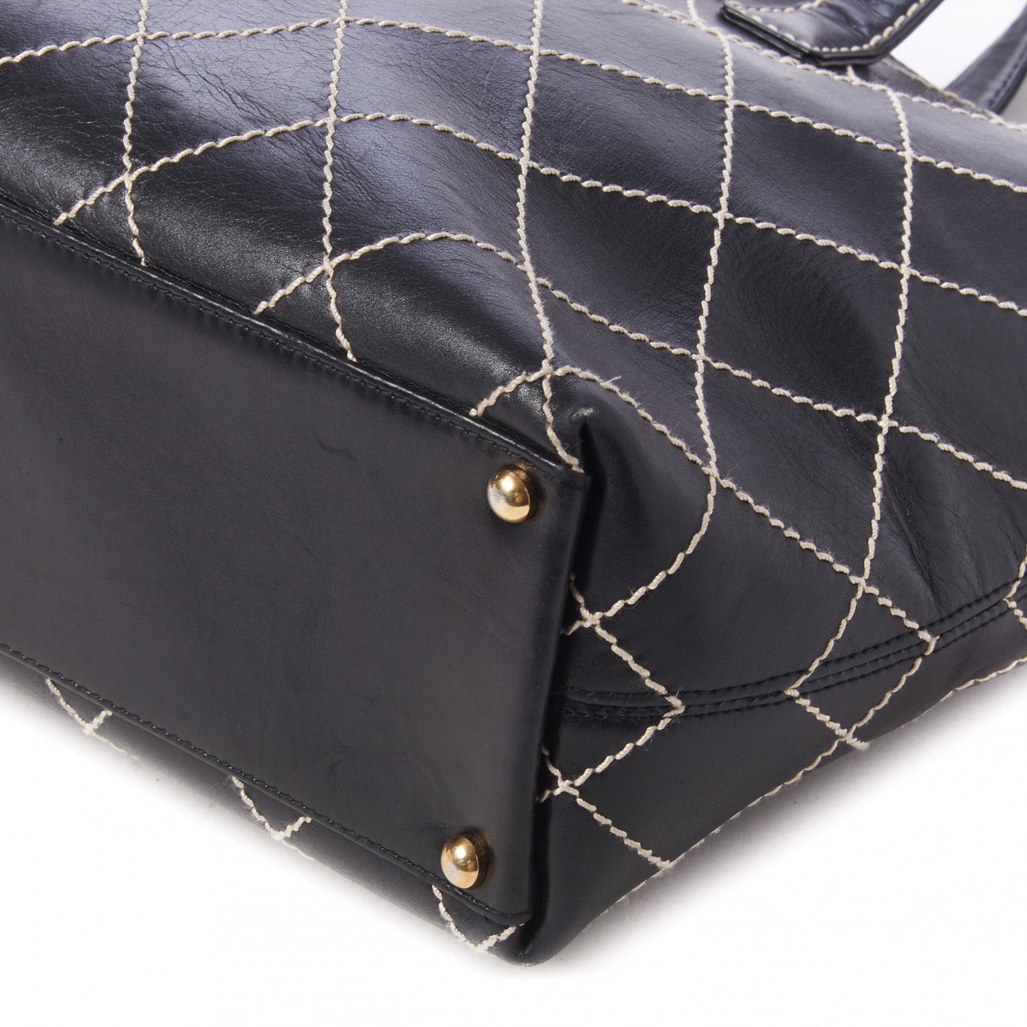 Chanel Calfskin Wild Stitch Large Tote Black 4 of 9