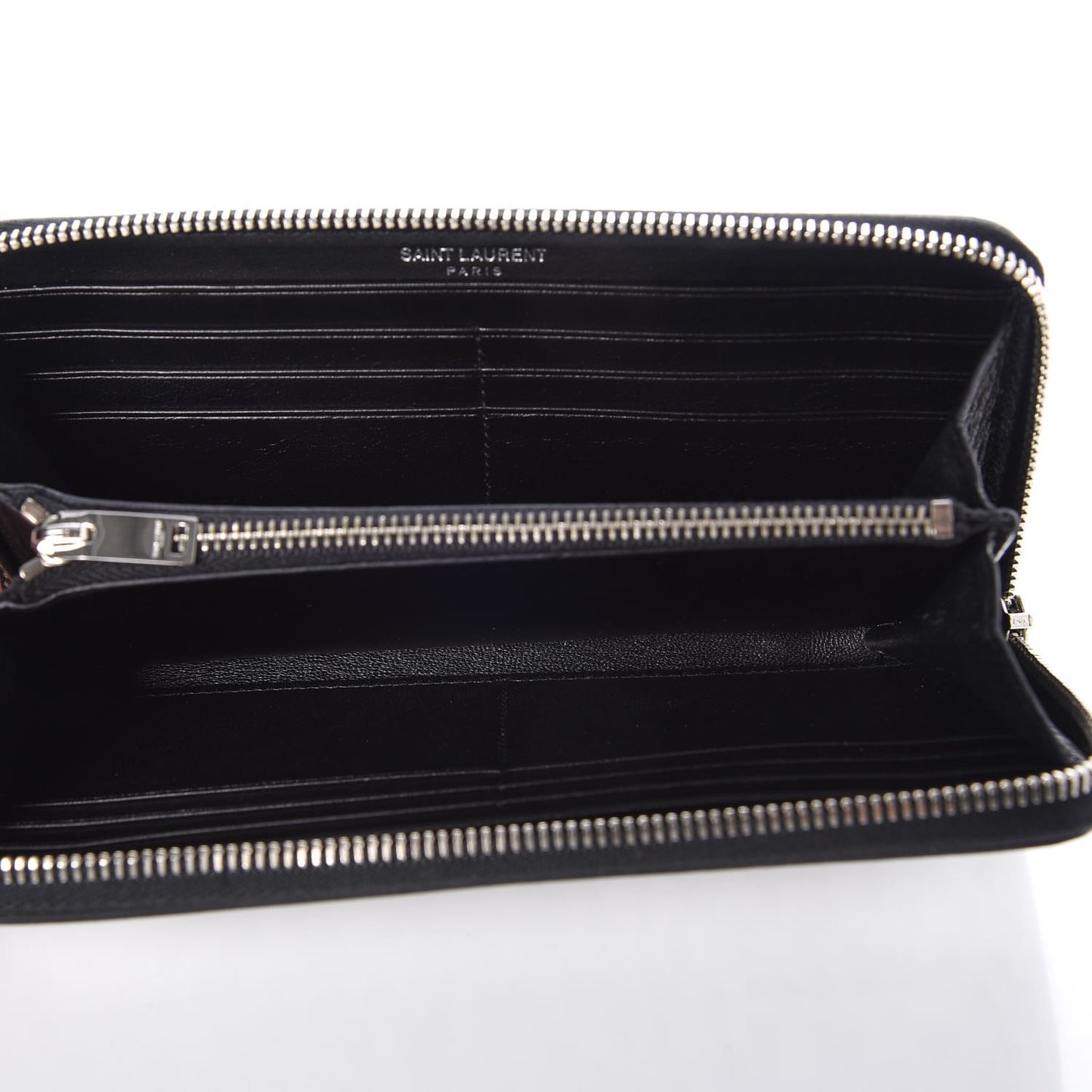 Calfskin Printed Leopard Classic Letters Zip Around Wallet White