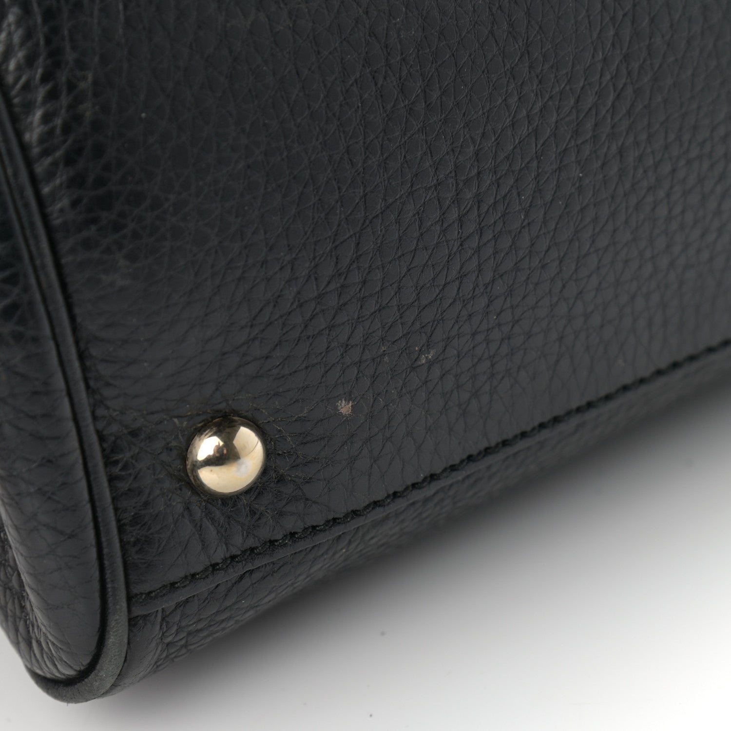 Gucci Pebbled Calfskin Medium Bamboo Shopper Tote Black 11 of 12